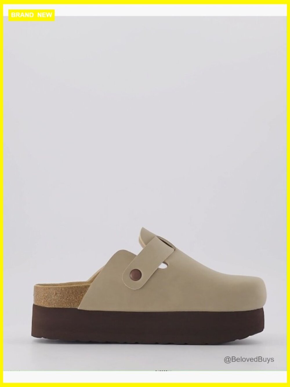 Vegan Suede Platform Clogs with Adjustable Buckle and Memory Foam Cork Footbed - Picture 7 of 7